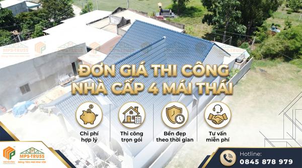 Đơn Giá Thi Công Nhà Cấp 4 Mái Thái