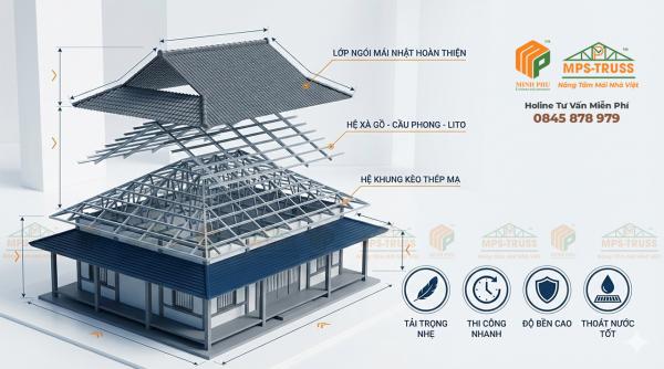Kết cấu mái nhật chuẩn và giải pháp thi công tối ưu