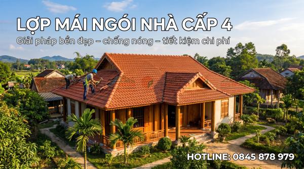 Lợp Mái Ngói Nhà Cấp 4 - Thép Minh Phú