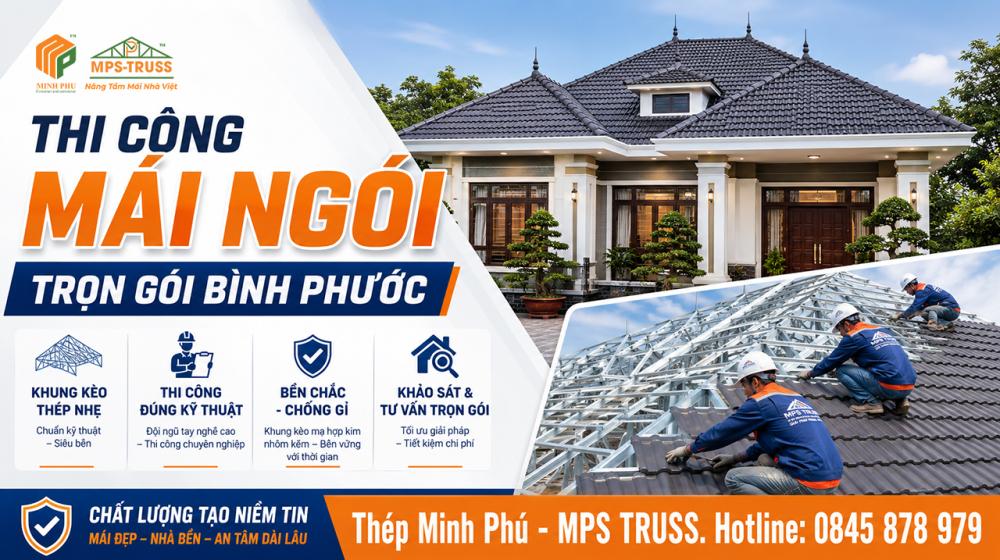 Thi Công Mái Ngói Bình Phước Trọn Gói, Đúng Kỹ Thuật Thi Công Mái Ngói Bình Phước Trọn Gói, Đúng Kỹ Thuật