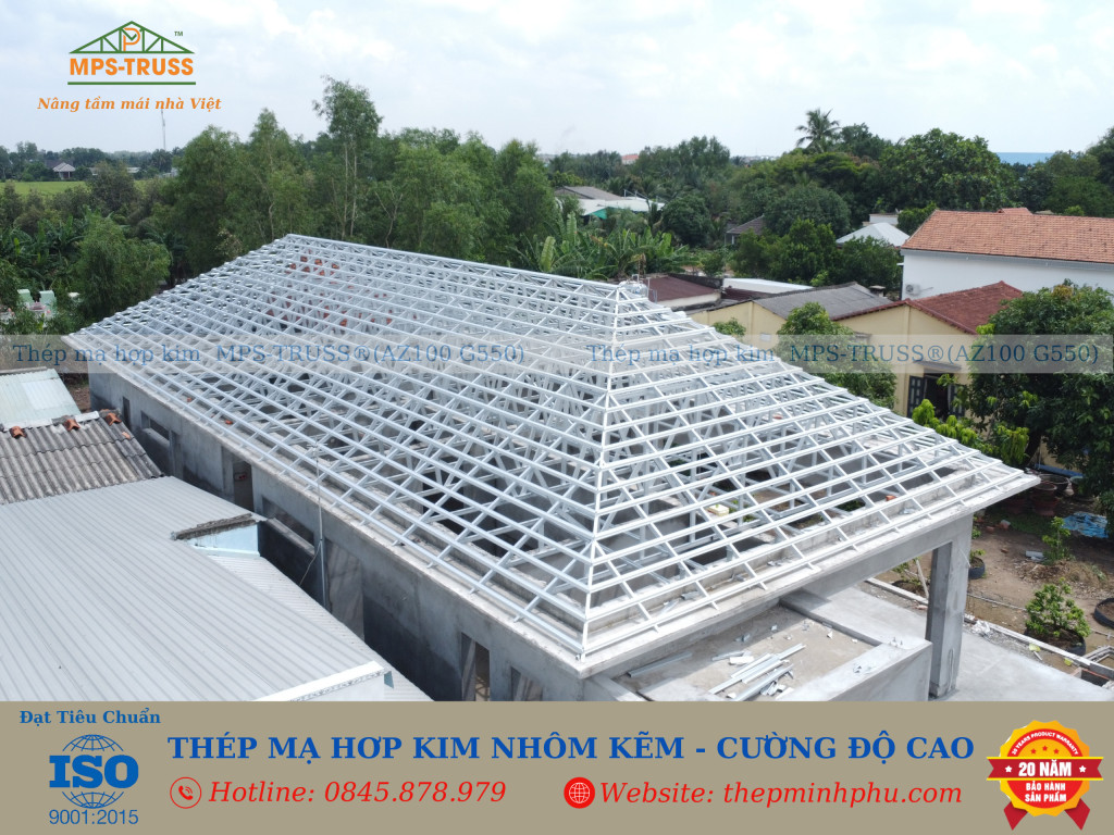 kết cấu 2 lớp hệ khung kèo thép nhẹ mpstruss