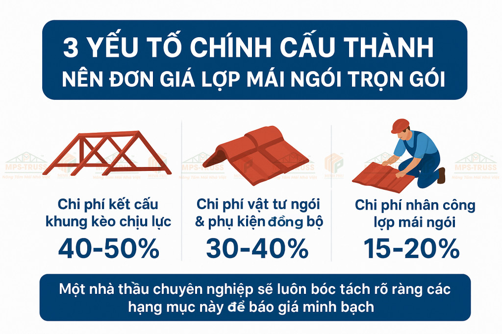 3 yếu tố chính cấu thành báo giá lợp ngói