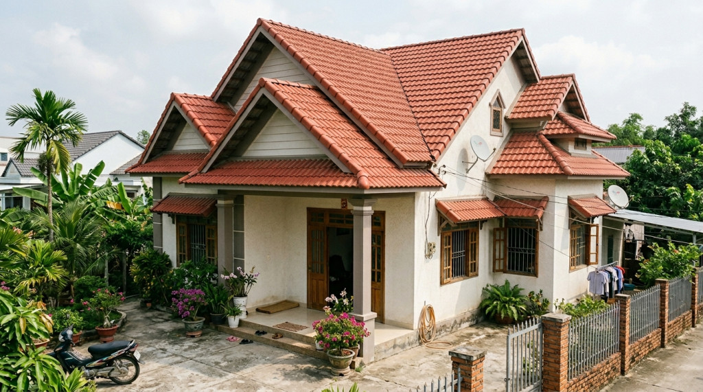 Mái thái mẹ bồng con 1
