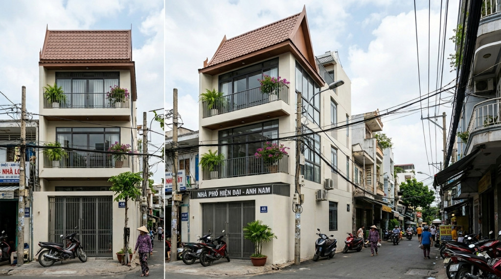 mái thái lợp tôn phố