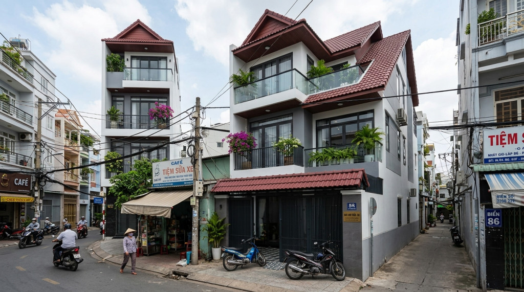 mái thái lợp tôn phố 1