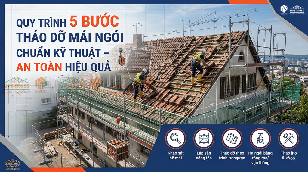 Quy trình thi công tháo dở mái ngói