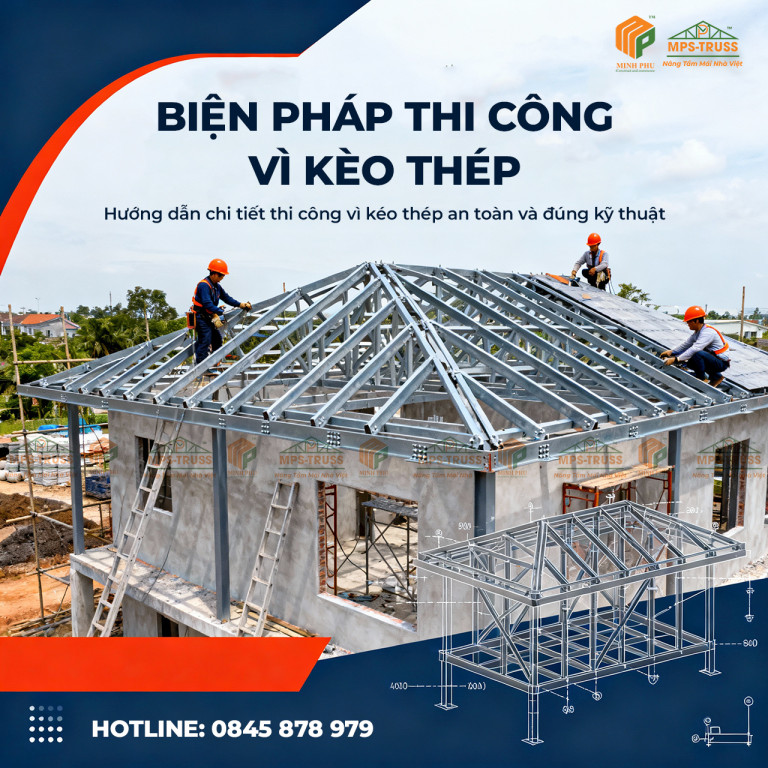 Biện pháp thi công vì kèo thép