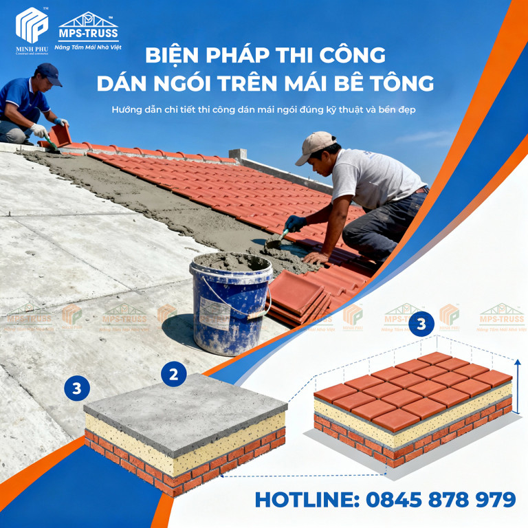 Biện pháp thi công dán ngói