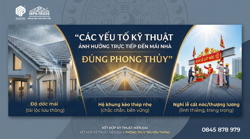 Các yếu tố kỹ thuật ảnh hưởng đến mái nhà phong thủy