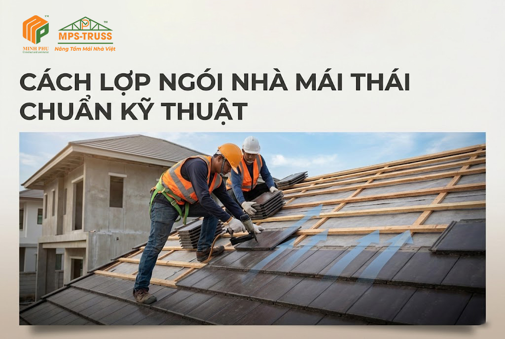 Cách lợp ngói nhà mái thái