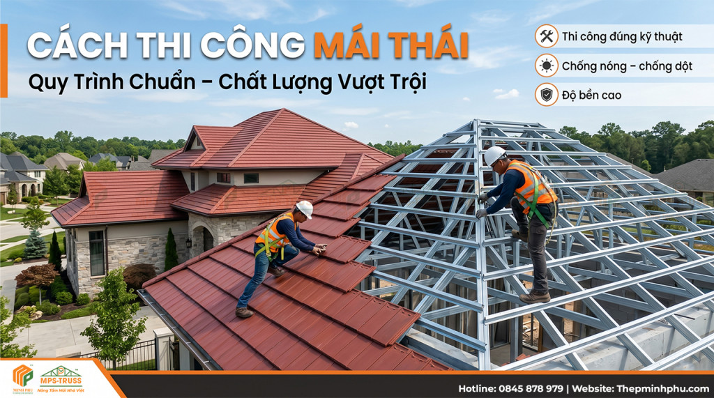 Cách thi công mái thái