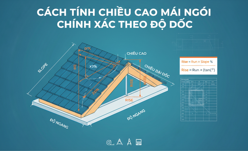 Cách tính chiều cao mái ngói