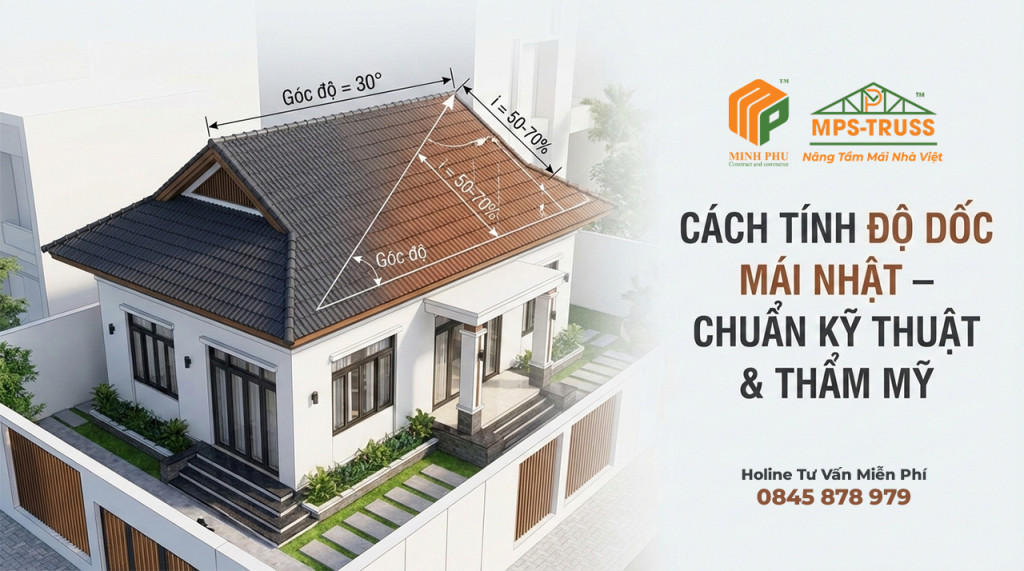 Cách tính độ dốc mái nhật