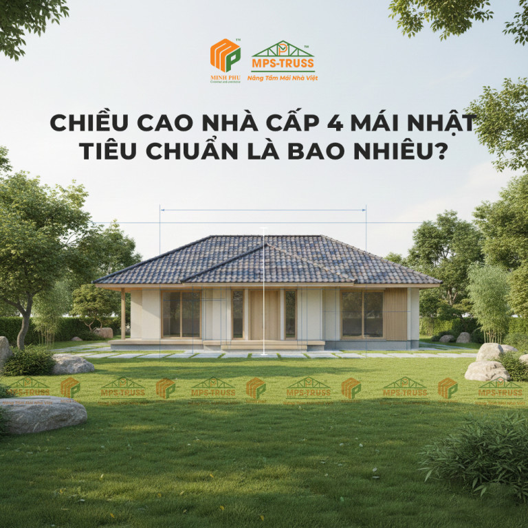 Chiều cao nhà cấp 4 mái nhật