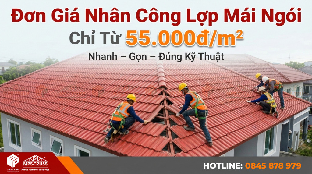 Đơn giá nhân công lợp mái ngói