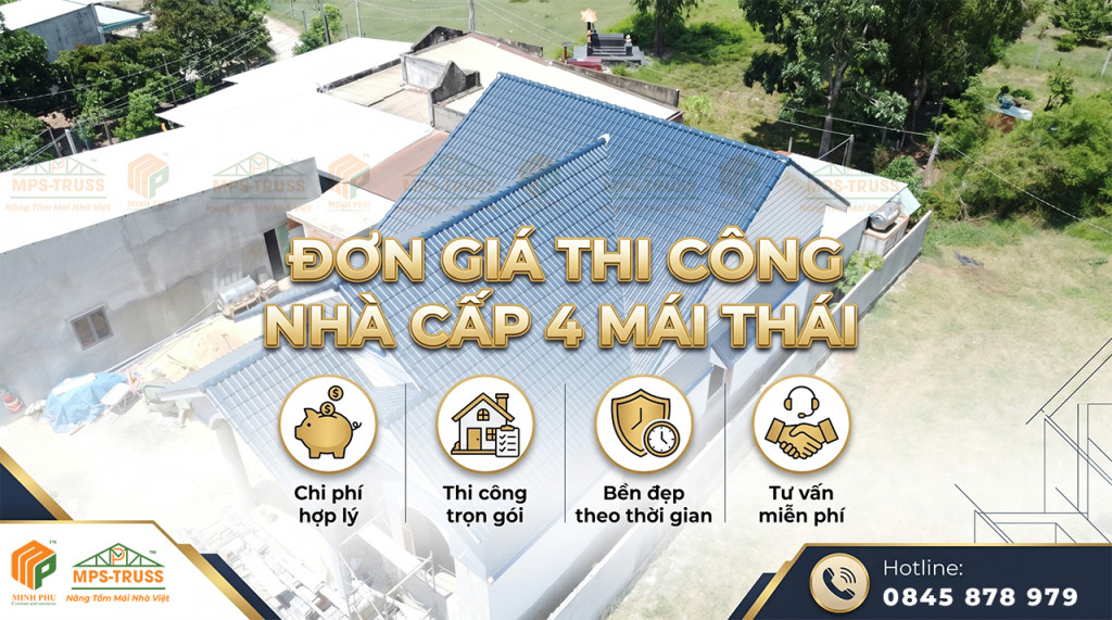 Đơn giá thi công nhà cấp 4 mái thái