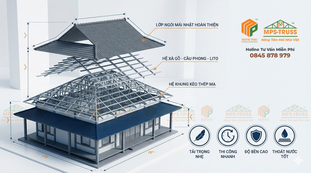 Kết cấu mái nhật
