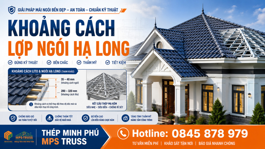 KHoảng cách lợp ngói hạ long
