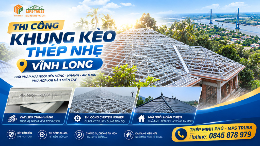 Khung kèo thép nhẹ Vĩnh Long