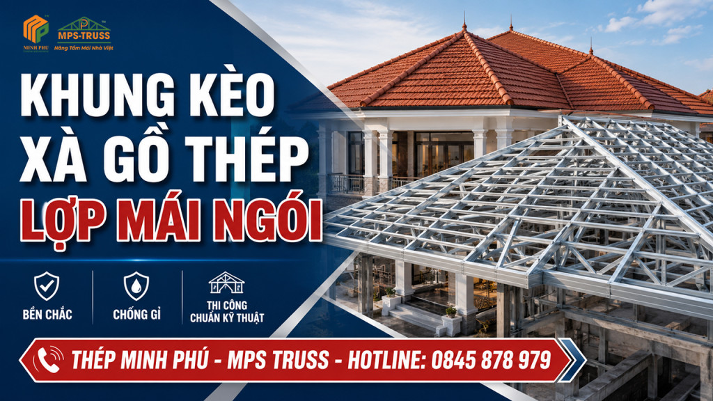 Khung kèo xà gồ thép lợp mái nogis