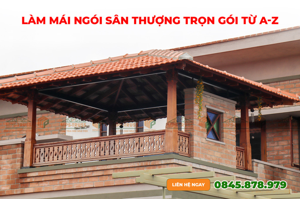 Làm mái ngói sân thượng trọn gói
