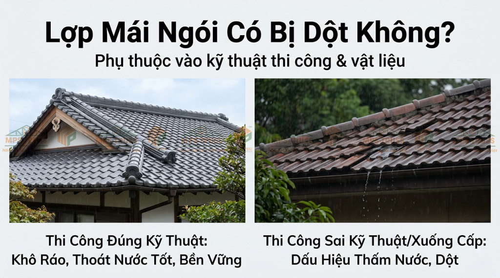 lợp mái ngói có bị dột không?