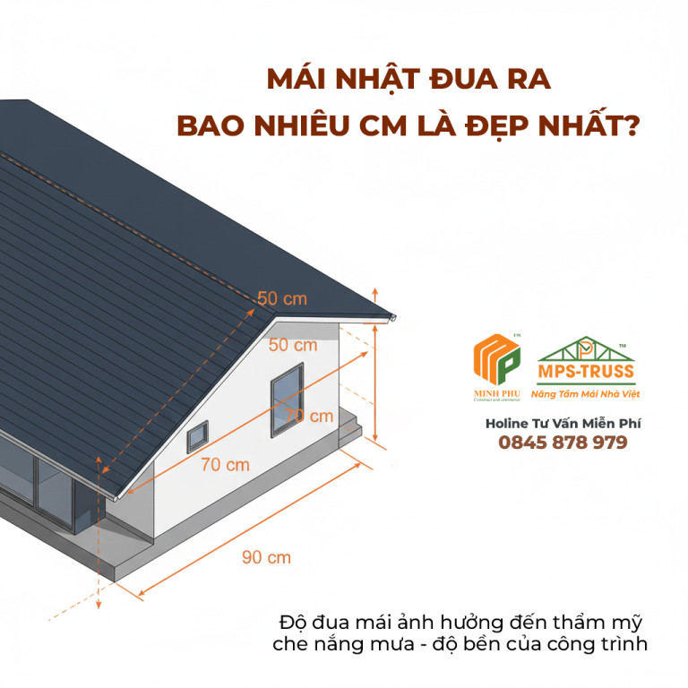 Mái nhật đua ra bao nhiêu cm