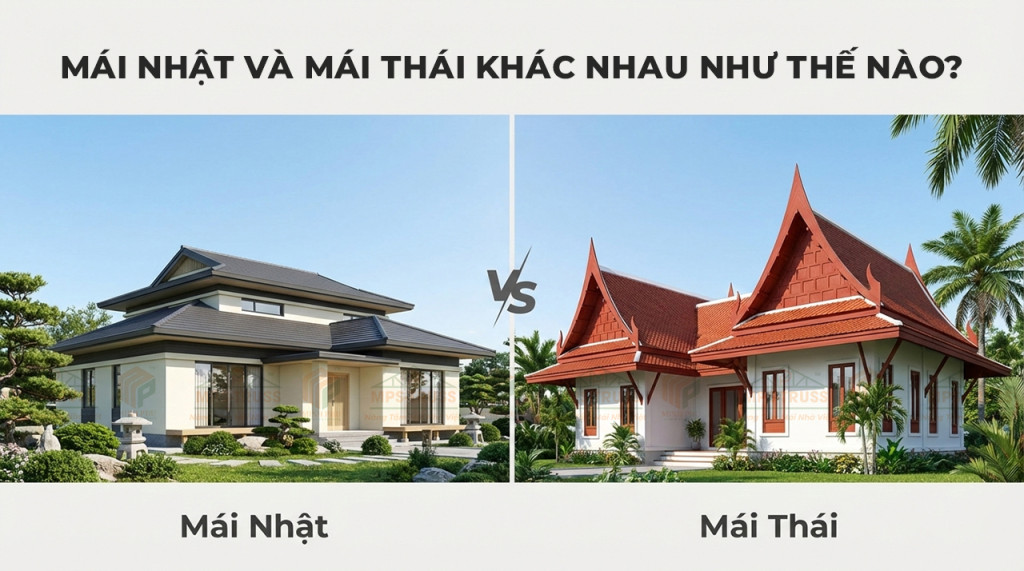 Mái nhật và mái thái khác nhau như thế nào