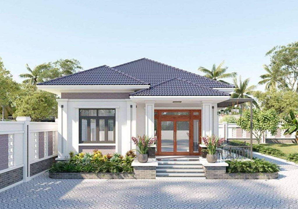 Mẫu 1. Nhà mái ngói nhật cấp 4 nông thôn