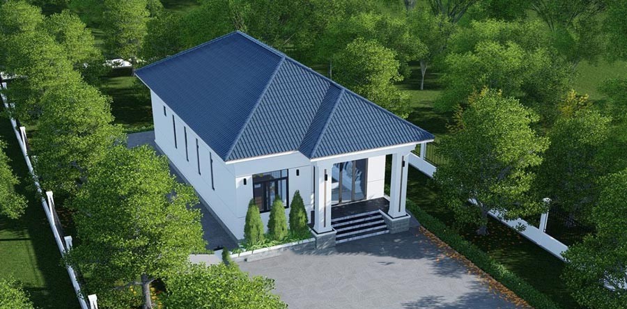 Mẫu 5. Nhà mái ngói nhật cấp 4 nông thôn