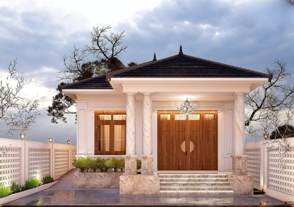 Mẫu 2. Nhà mái ngói nhật cấp 4 nông thôn