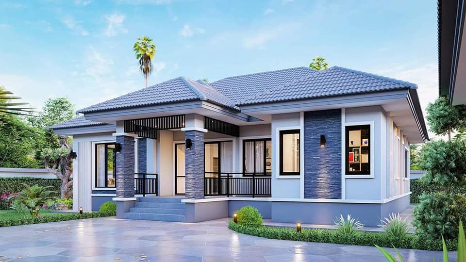 Mẫu 6. Nhà mái ngói nhật cấp 4 nông thôn