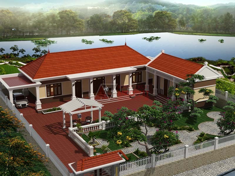 Mẫu 3. Nhà 3-5 gian mái ngói cấp 4 nông thôn