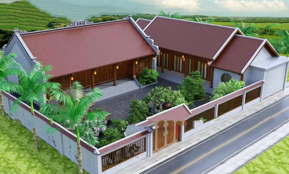 Mẫu 4. Nhà 3-5 gian mái ngói cấp 4 nông thôn