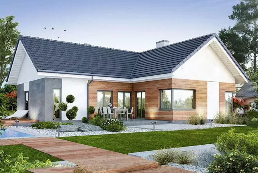 Mẫu 3. Nhà Cấp 4 Chữ L