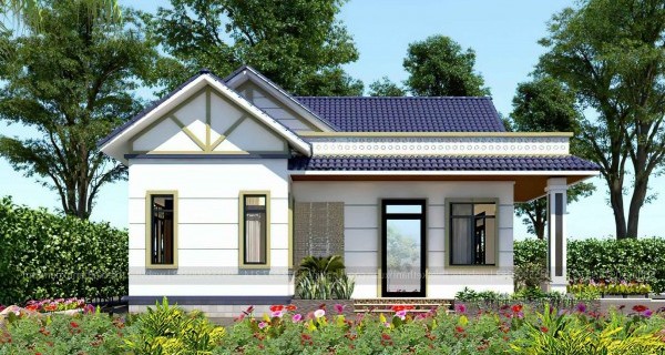 Mẫu 3. Nhà mái ngói chữ L nông thôn cấp 4