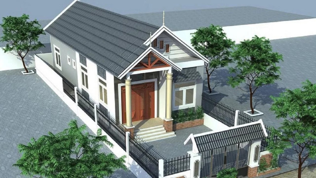 Mẫu 3. Nhà ống cấp 4 mái ngói