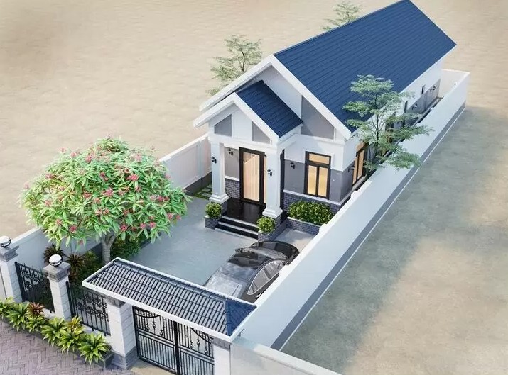 Mẫu 2. Nhà ống cấp 4 mái ngói