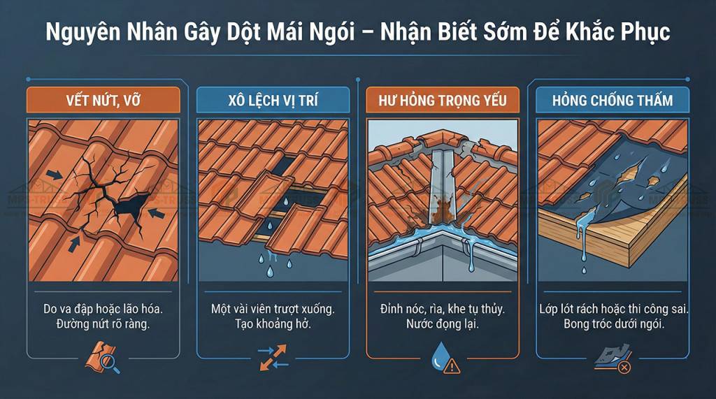 Nguyên nhân khắc phục ngói dột