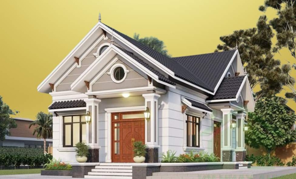 Mẫu 4. Mẫu nhà mái ngói thái cấp 4 nông thôn