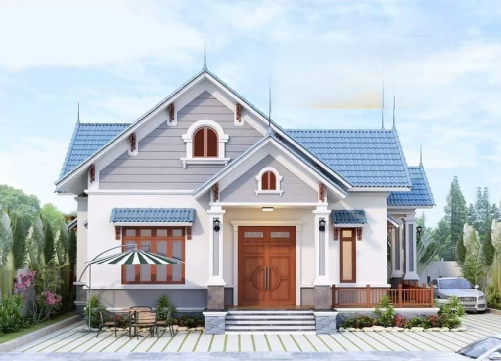 Mẫu 5. Mẫu nhà mái ngói thái cấp 4 nông thôn