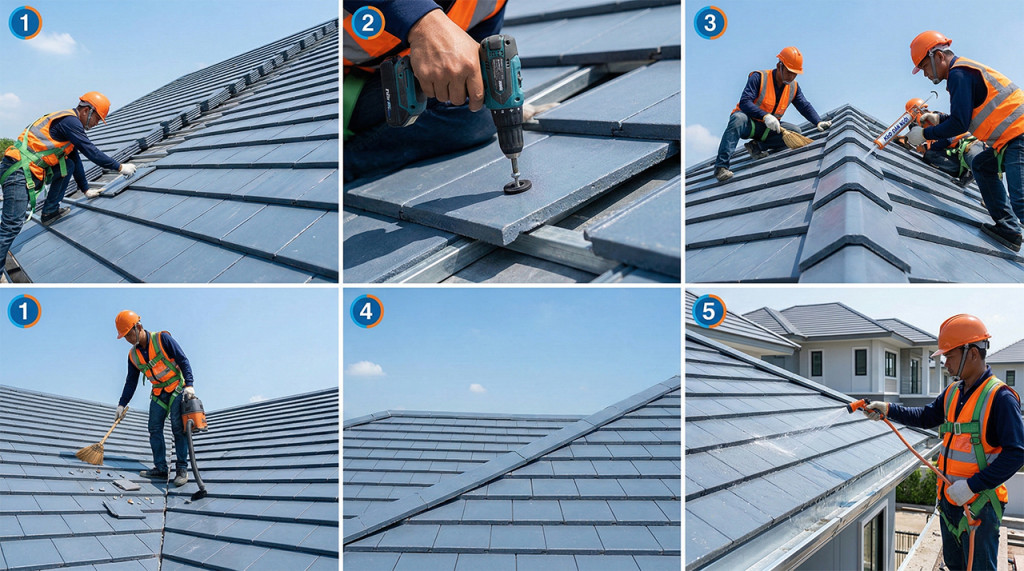 quy trình lợp mái ngói