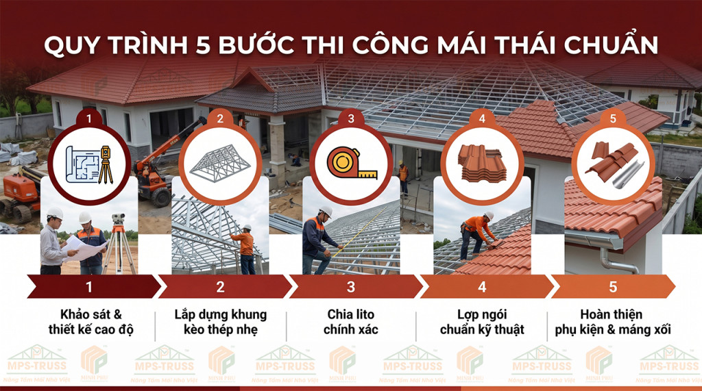 Quy trình thi công mái thái