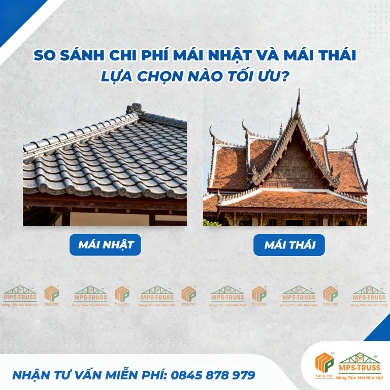 So sánh chi phí mái nhật và mái thái