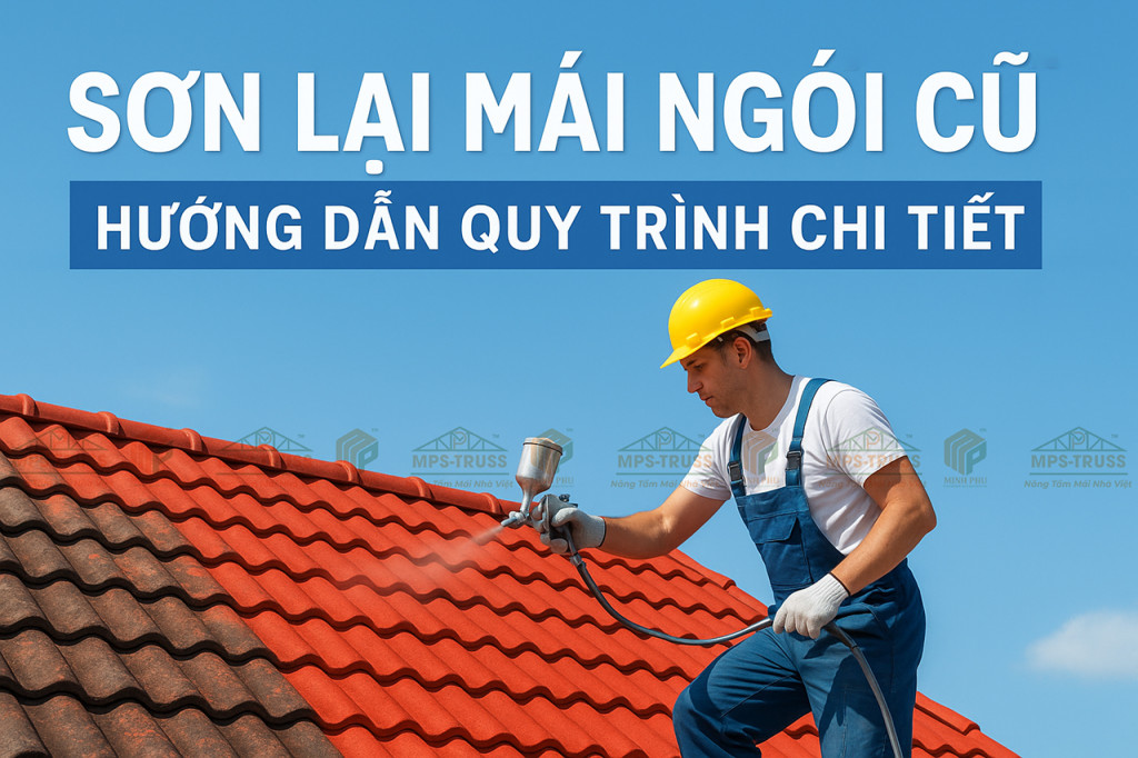 Sơn lại mái ngói cũ
