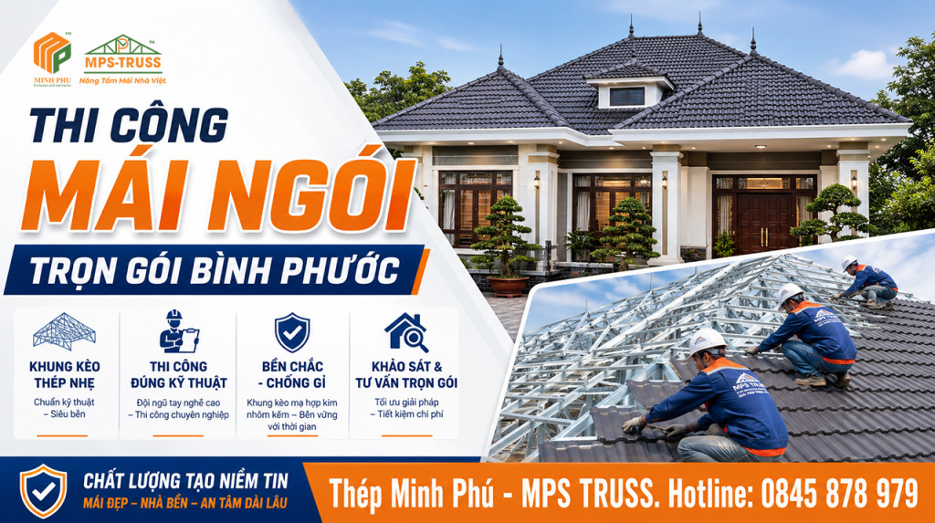 Thi công mái ngói Bình Phước