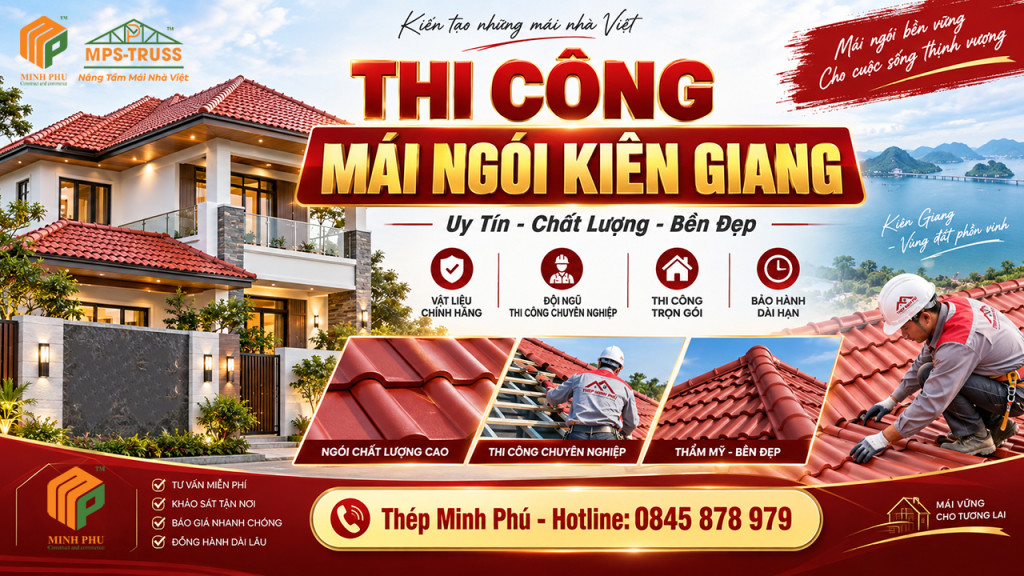 Thi công mái ngói kiên giang
