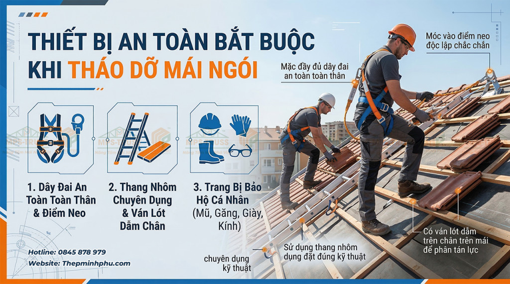Thiết bị an toàn tháo dở mái ngói