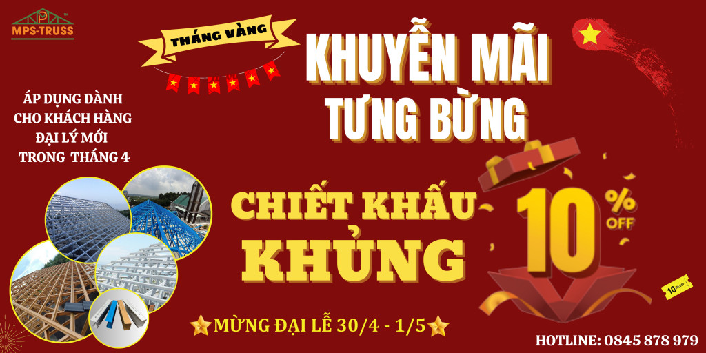 chi tiết ưu đãi sản phẩm khung kèo thép nhẹ