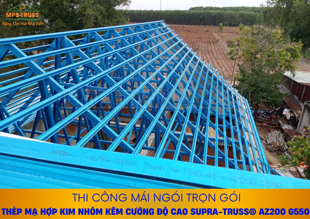 hệ khung kèo thép nhẹ , thanh mè